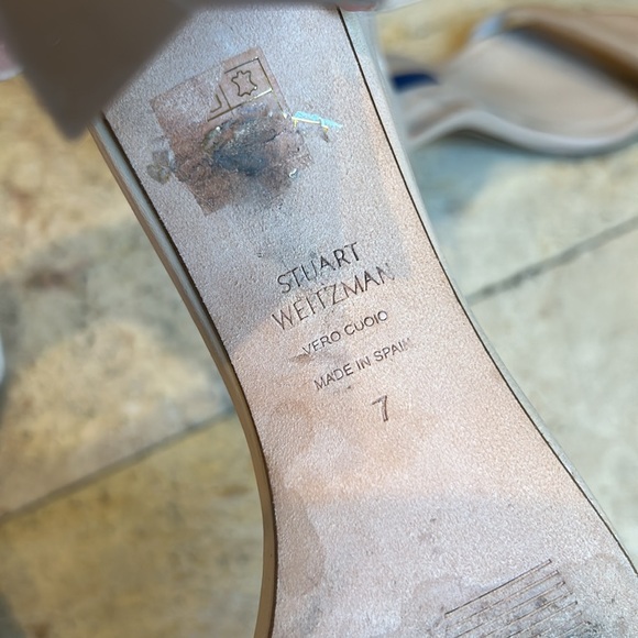 Stuawart Weitzman beige heels sandles 7 - Picture 6 of 9